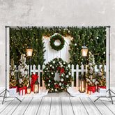 Lofaris Pine Leaves Wreath Gifts Christmas Photo Backdrop